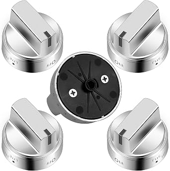 AMI PARTS WB03X24818 Gas Stove Knob Replacement for GE,100% Stainless Steel Stove Replacement Knobs PS11729081 AP5989029,Compatible with ge Stove Knob Not Universal
