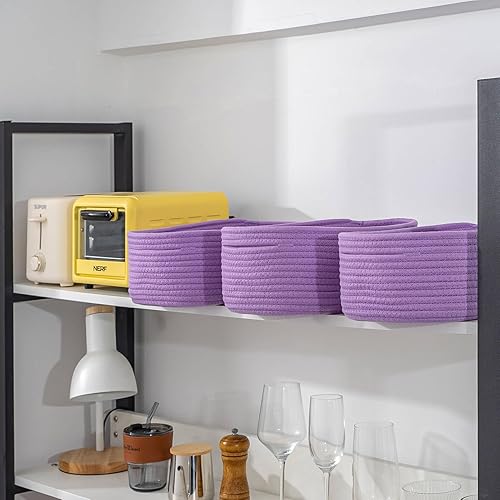 Miniatura 7 de CubesLand Cesta organizadora de almacenamiento para bebés, cubos para guardería, canasta pequeña morada, cesta organizadora de lindas cestas de