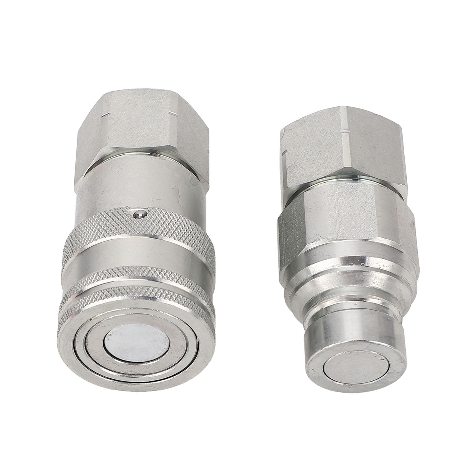 2 acoplamientos hidráulicos con tapas antipolvo, rosca de 3/4 NPT, accesorios de conexión rápida de cara plana para cargador de dirección