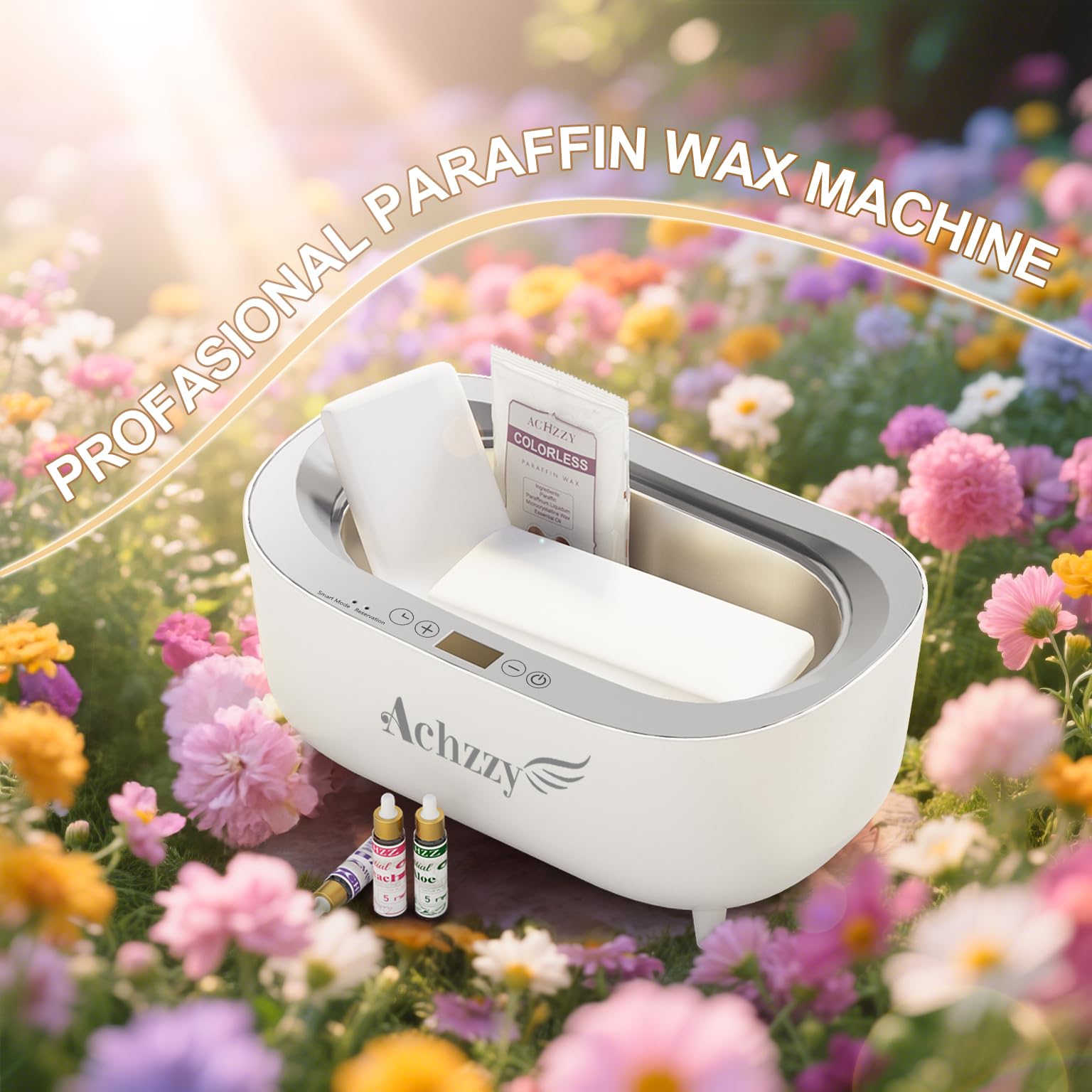 Achzzy Macchina per la cera di paraffina per mani e piedi – Bagno di cera di paraffina da 5000 ml, 3 riscaldatori per una rapida fusione, visualizzazione in tempo reale della temperatura