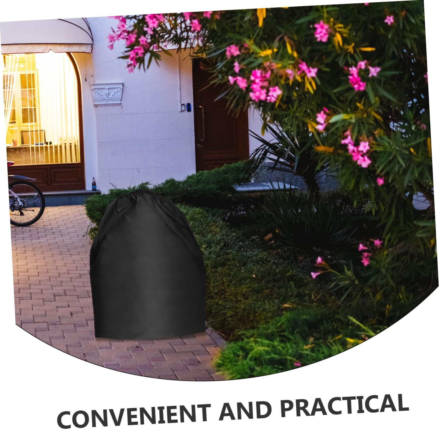 Bolsa Recolectora de Césped Oxford Negra Cordón, Resistente | Celebracion Otono, Bolsa de Almacenamiento para Recoger Hojas, Accesorios para Tractores Cortacésped
