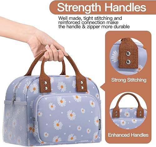 Miniatura 4 de Lonchera térmica para mujeres, hombres, trabajo y adultos, linda bolsa de almuerzo reutilizable de gran capacidad para picnic, viajes, oficina o