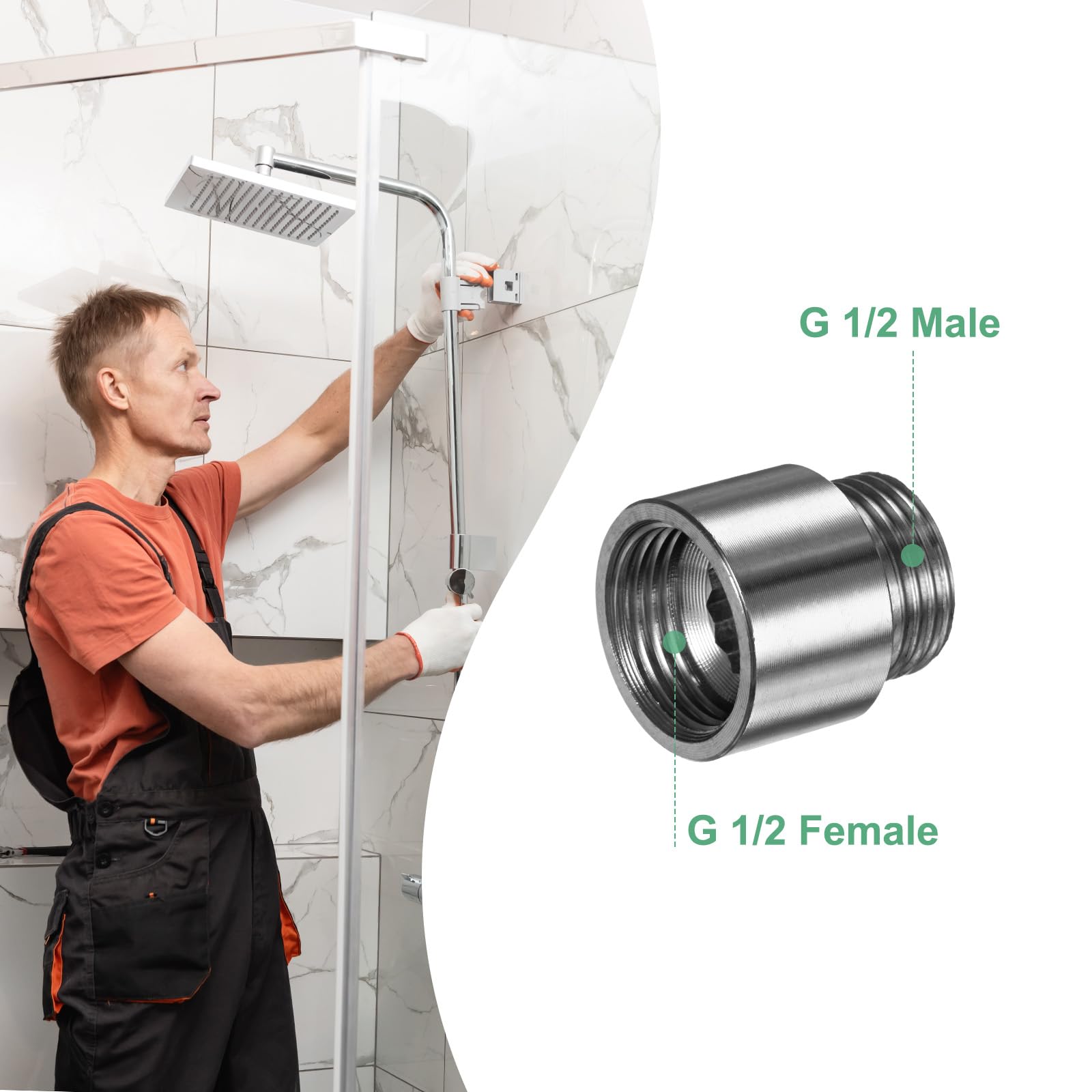 M METERXITY Shower Head Extension Arm - Image 4