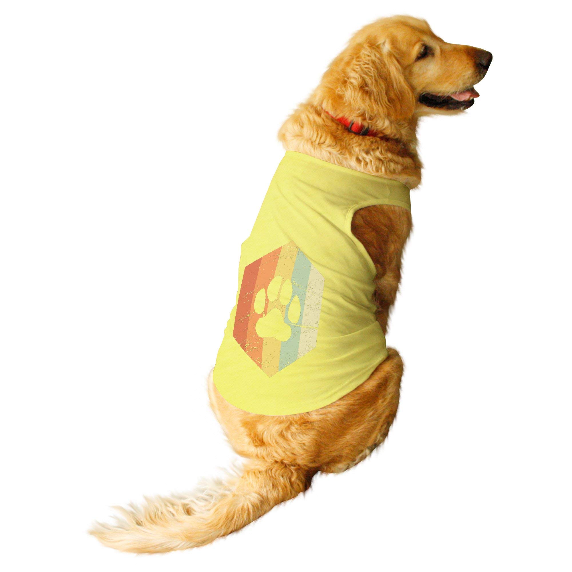 Ruse.Pet Striped Paw Round Neck Sleeveless Vest Tank T-Shirt/Tees for Dog Clothes Summer Apparel./X-Large (Full Grown Retrievers, Labs etc.) / Lemon Tonic (B07S6NS63L) Amazon Price History, Amazon Price Tracker