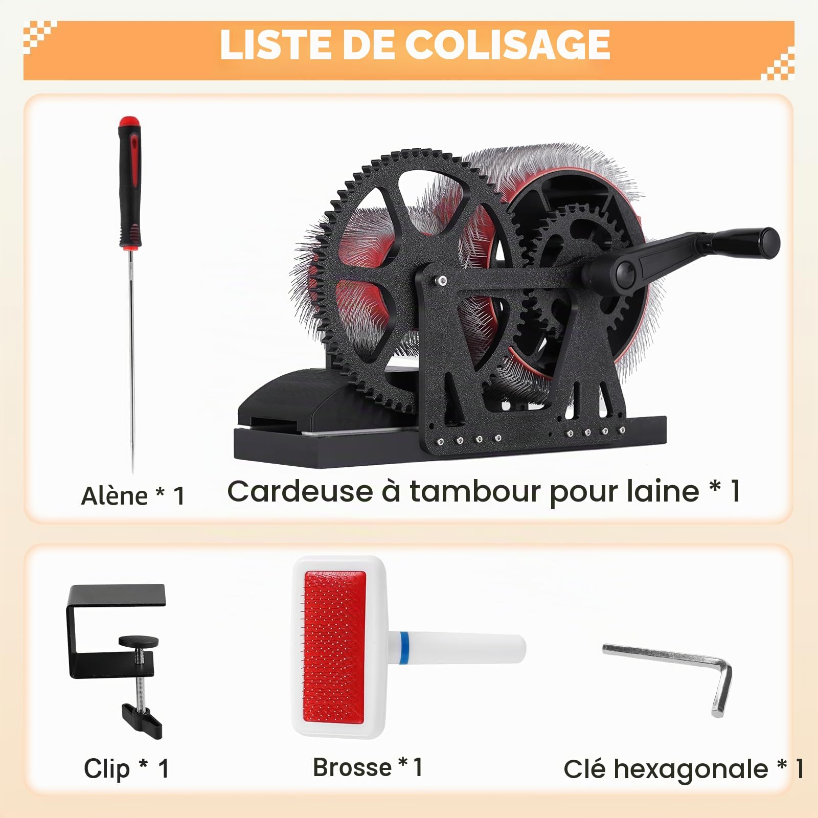 YUCHENGTECH Cardeuse Manuelle pour Laine