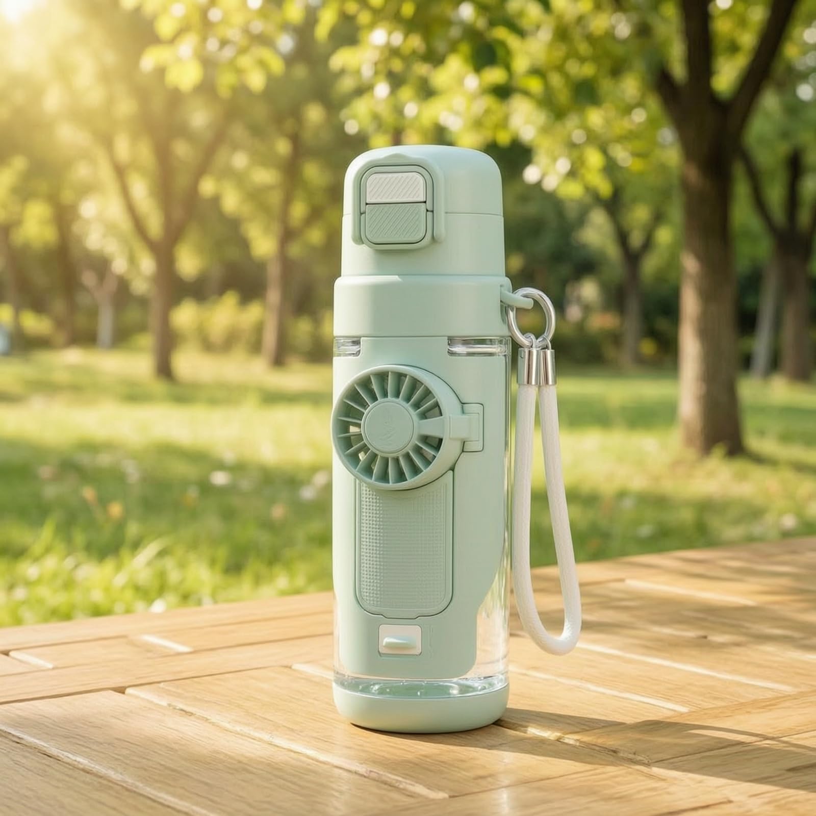 Taza con Ventilador Ligera Taza con Tapa Doble Pitillo Divertida Recipien para Niños, Estudians, Viajes, Escuela, Rosa