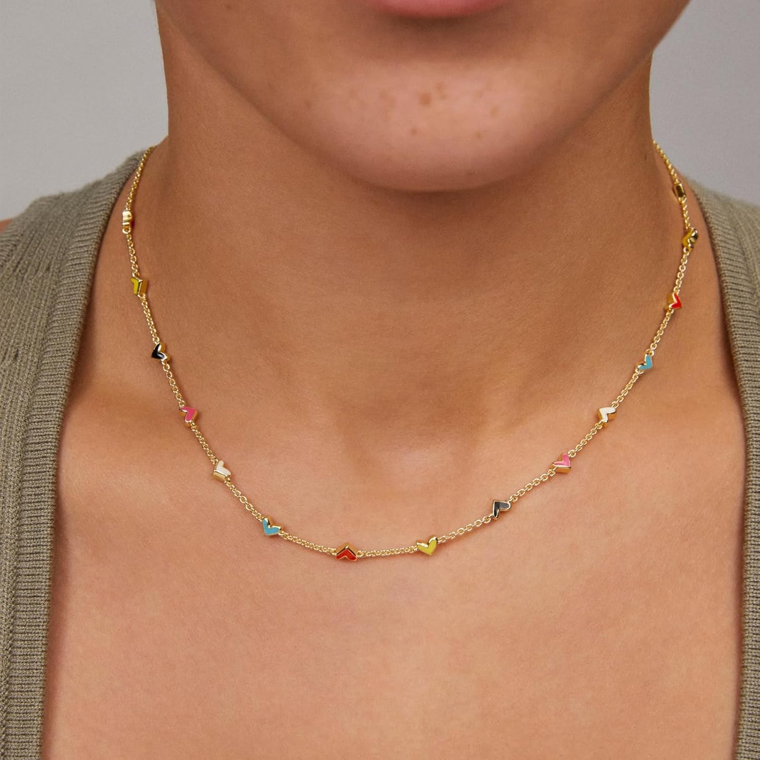 Necklace for Kendra Scott, Haven Heart Gold Strand Necklace for Women in Multi Mix, Fashion Women Jewelry Gifts - Image 2