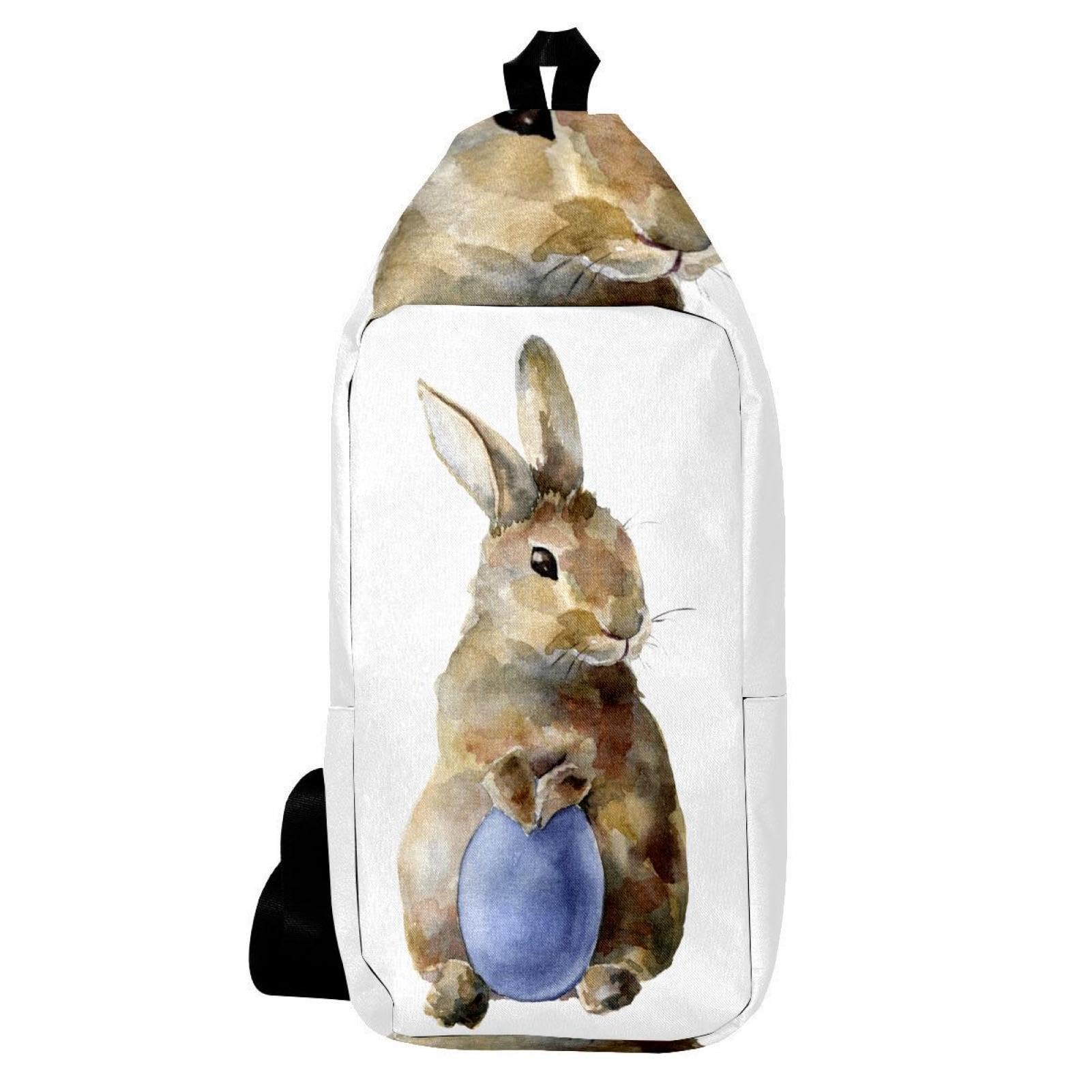 Sac à dos aquarelle lapin de Pâques 16x36cm multicolore - 6