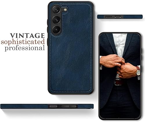 Miniatura 2 de LOHASIC Funda para teléfono Samsung Galaxy S23 Plus, elegante funda de piel sintética con puntada retro vintage S23+ para hombres y mujeres, agarre
