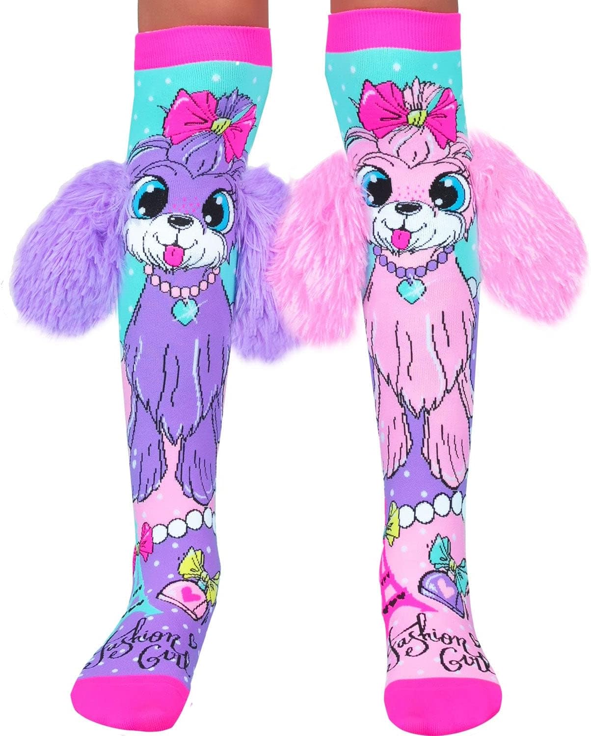 MADMIA Coco in Paris Socks - Adorable Knee-High Socks With Fluffy Ears
