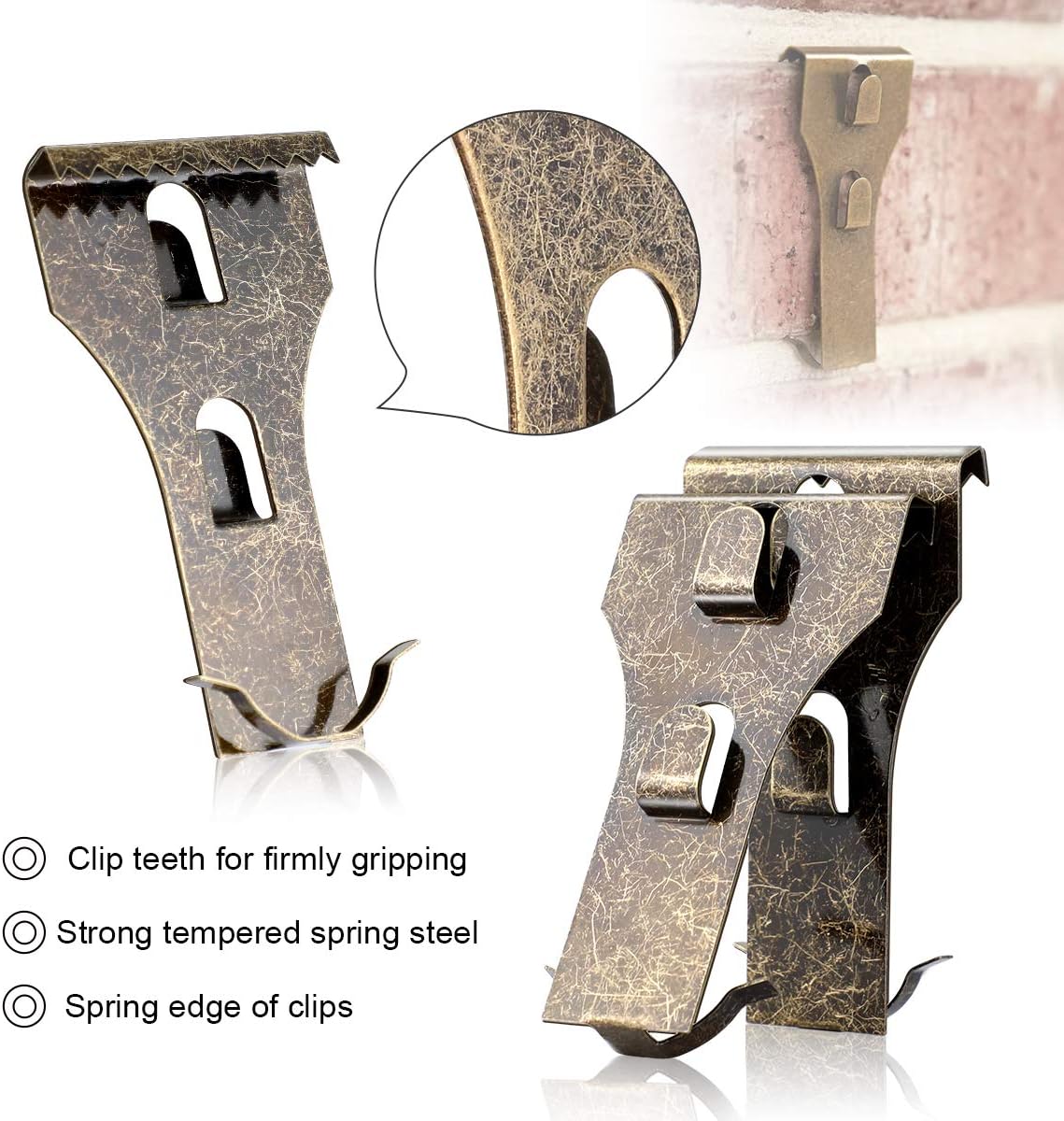 Gеt Dіѕсоunt 70% Prісе AIEVE Brick Wall Clips, 10 Pack Hanging Clips Brick Hangers Hanging Hooks Heavy Duty Siding Clips Picture Hooks for Wall Hanging No Nails Outdoor Indoor Fits Standard Brick 2-1/8 to 2-1/3 in Height