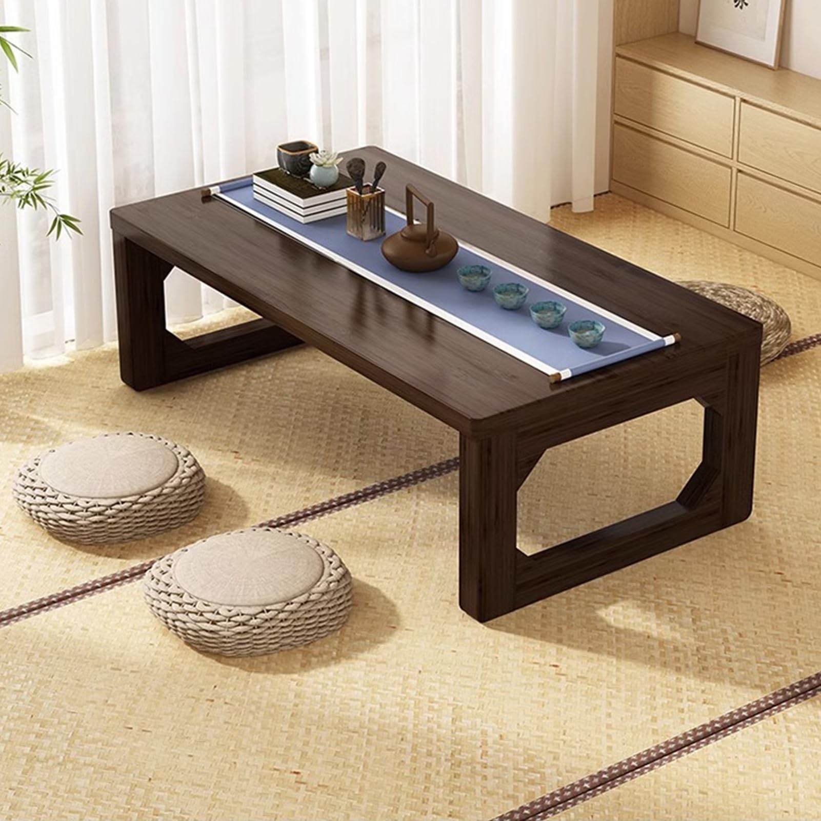 Table à Manger Rustique Pliante pour Gagner de la Place en Salon Zen