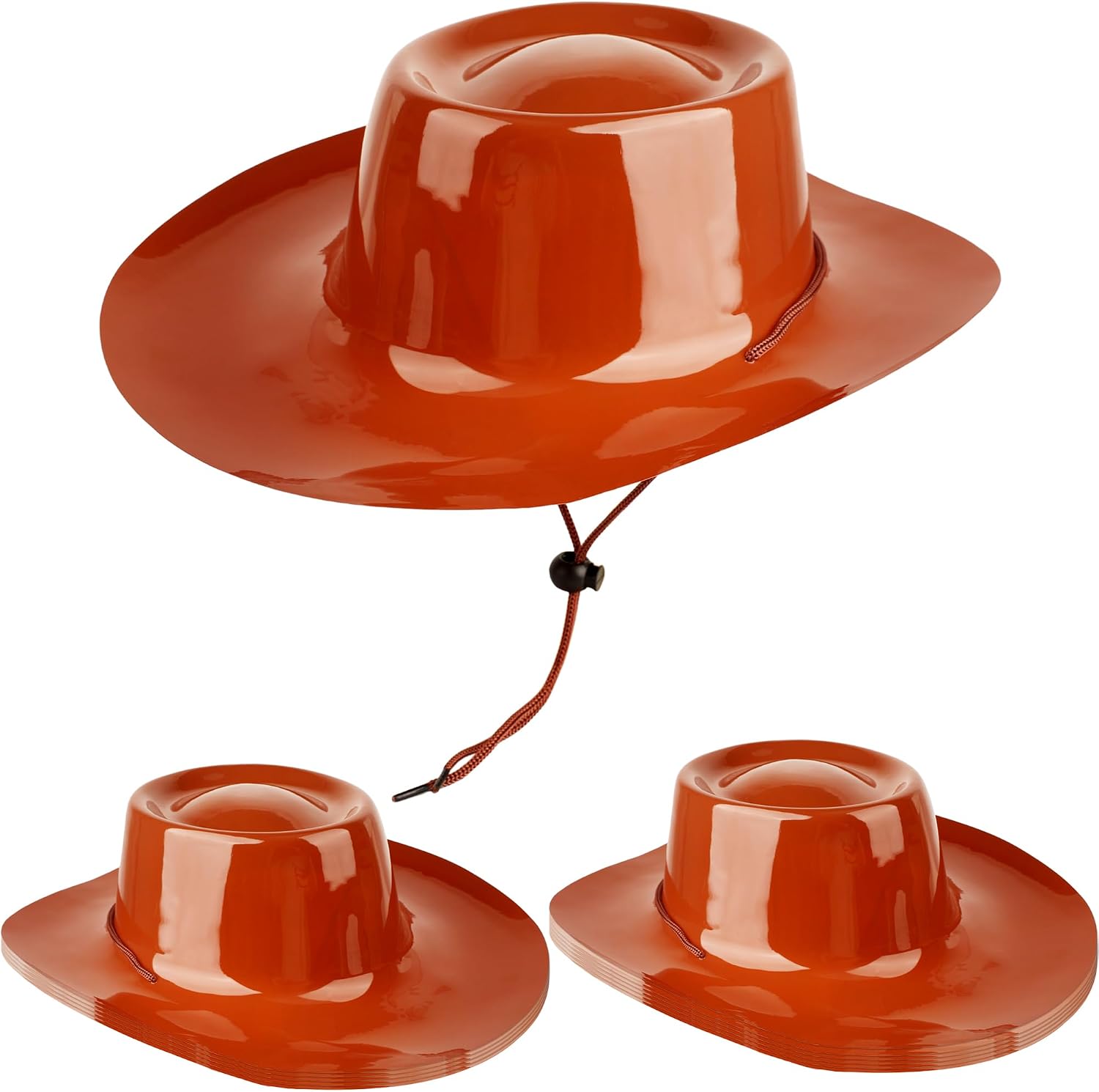 12 Pcs Plastic Cowboy Hats Western Cowgirl Hat Cowboy Costume Hat Bulk for Adult Men Women Halloween Cosplay Party