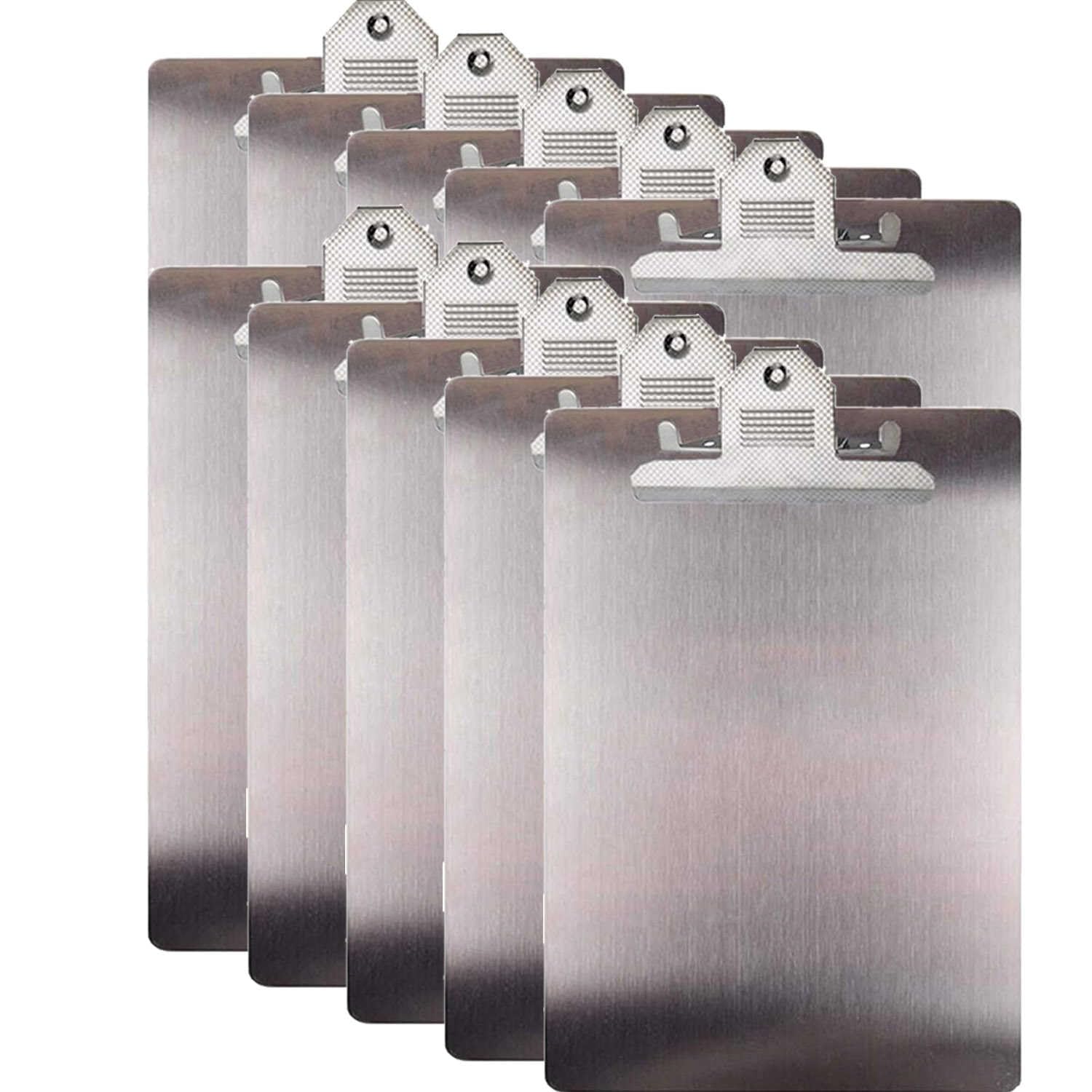 Portapapeles de almacenamiento de acero inoxidable, organizador duradero para papeleo, ideal para enfermeras, estudiantes y oficinas, carpeta de archivos compacta