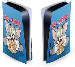 Head Case Designs Officially Licensed Tom and Jerry Character Art Graphics Vinyl Faceplate Sticker Gaming Skin Decal Cover Compatible with Sony Playstation 5 PS5 Disc Edition Console