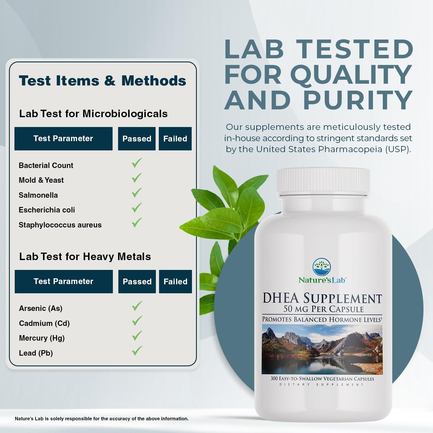 Nature's Lab DHEA 50mg Supplement - Promotes Balanced Hormone Levels, Healthy Energy and Increased Mental Clarity* - 300 Capsules (10 Month Supply) — Amazon image 4