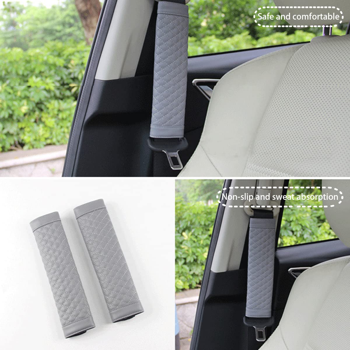YALiya 2 Pièces Protège Ceinture Voiture Enfant Chaton - Coussin Confortable Et Sûr Pour Ceintures De Sécurité