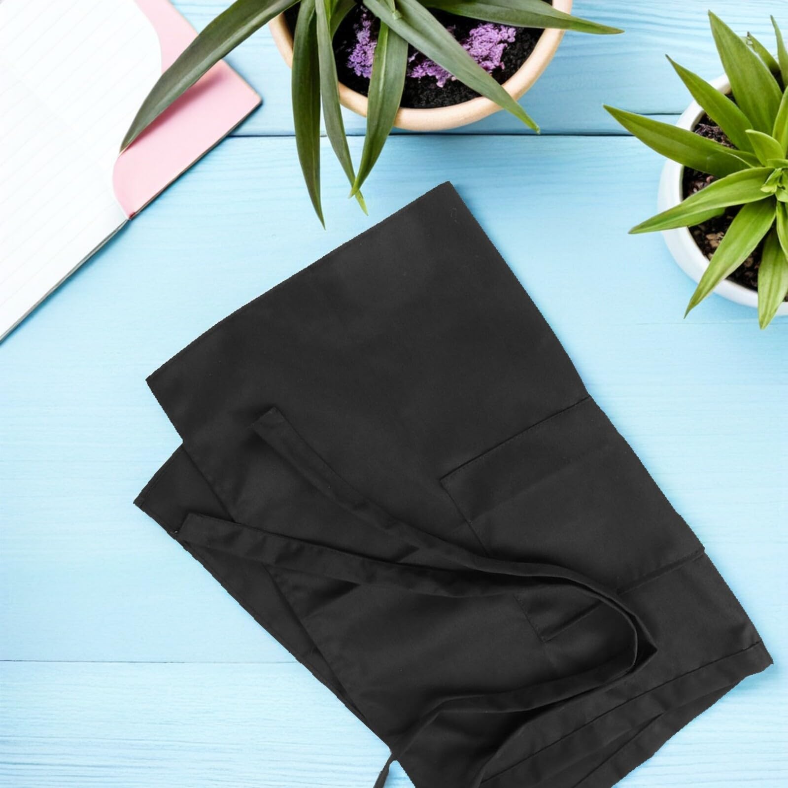 6 Delantales Cortos de Media Cintura para Cocina y Barbacoa con Amplios Bolsillos Tela Resistente al Calor Poliéster y Algodón Diseño Unisex para Hombre y Mujer Fácil Limpieza