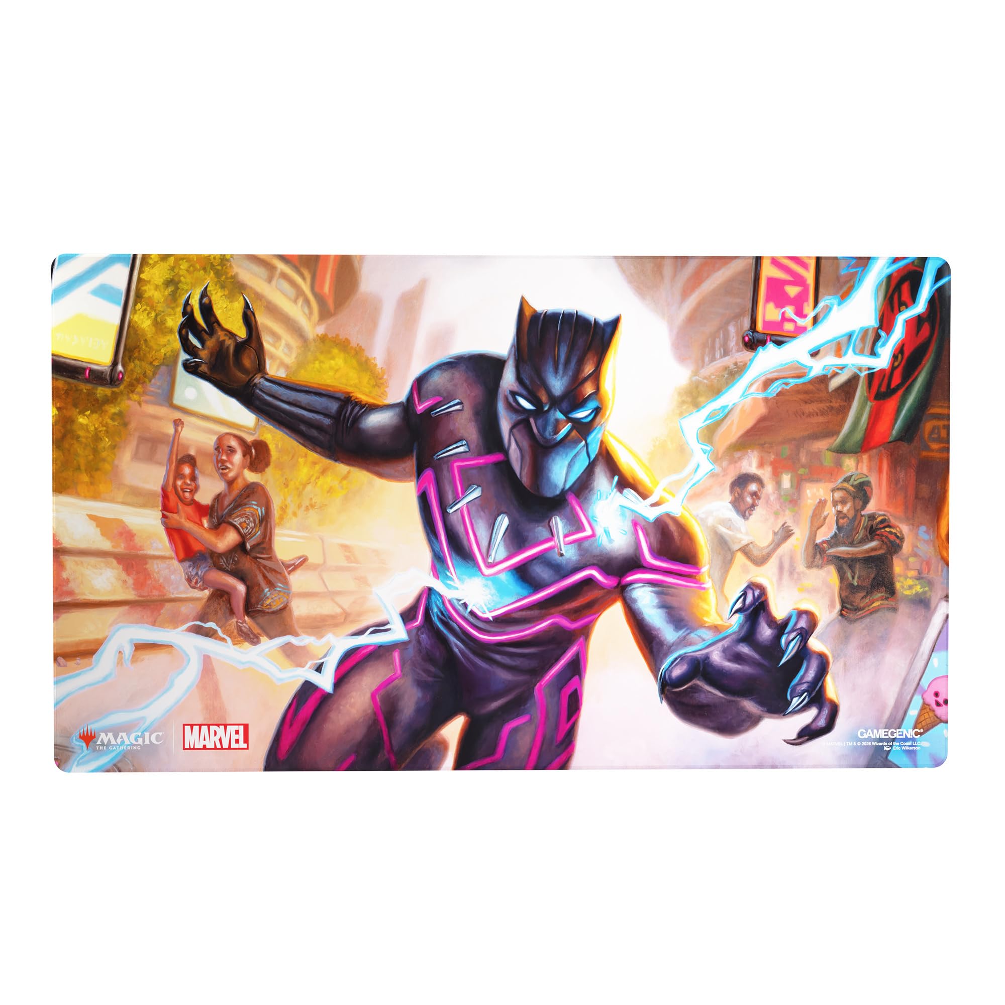 Gamegenic | Magic: The Gathering | Marvel Super Heroes Shiny Playmat - Striking Black Panther | Trading Card Game Accessory | Ages 13+