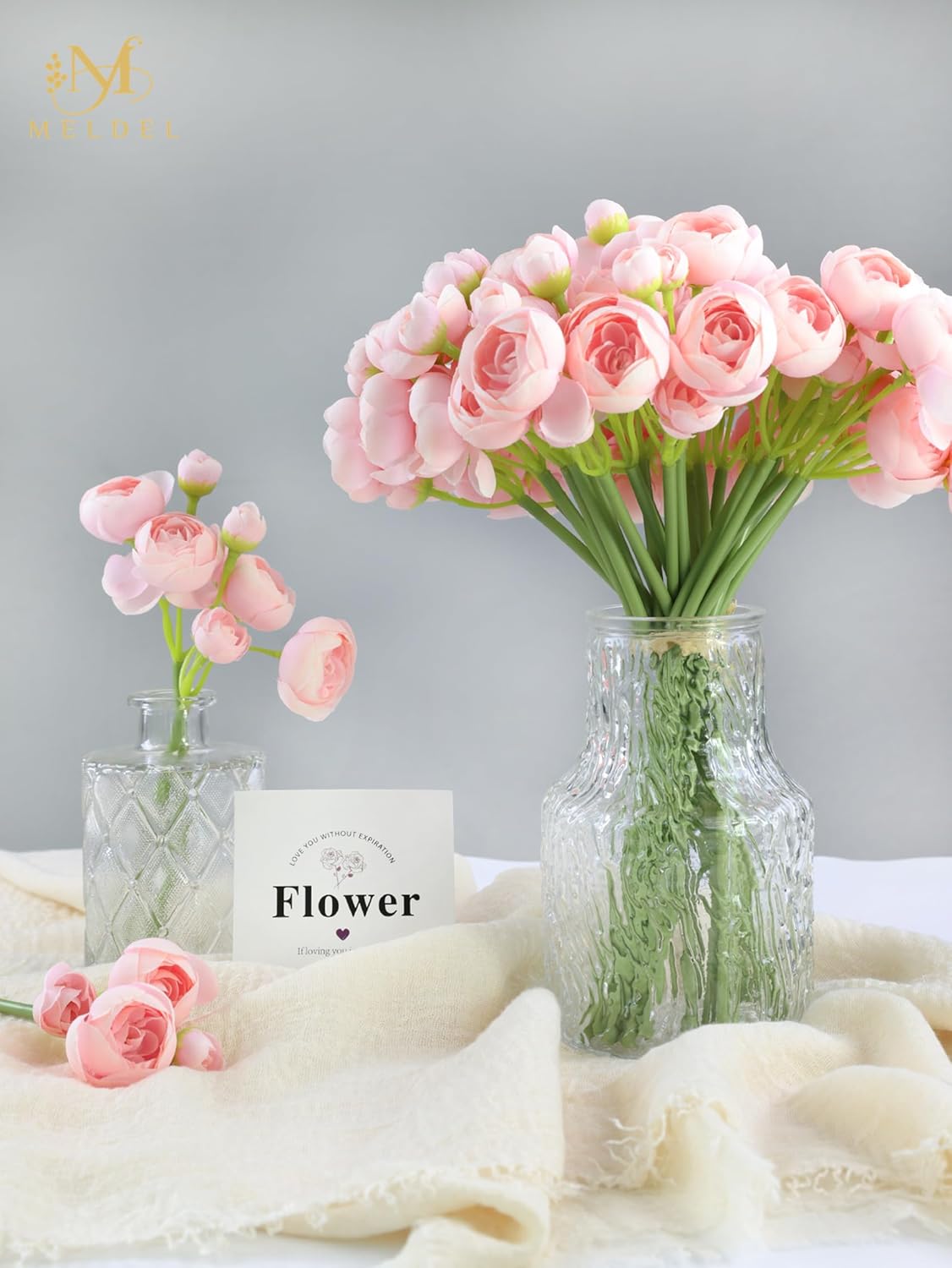 Meldel 32Pcs Ranunculus Artificial Flower, Faux Silk Mini Pink Ranunculus Flowers for DIY Bouquet, Bulk Fake Peony Wedding Filler Flowers for Centerpieces Arrangements Bridal Shower Decorations - Image 7