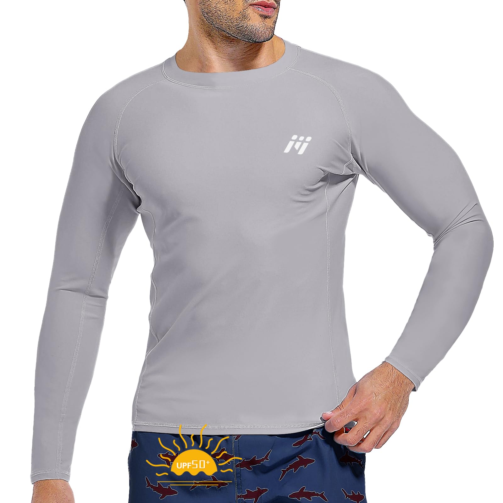 MEETWEE Maglietta da Uomo Rash Guard Rash Vest da Uomo a Maniche Lunghe,Protezione UV UPF 50+,ad Asciugatura Rapida,per Nuoto,Surf,Sport Acquatici