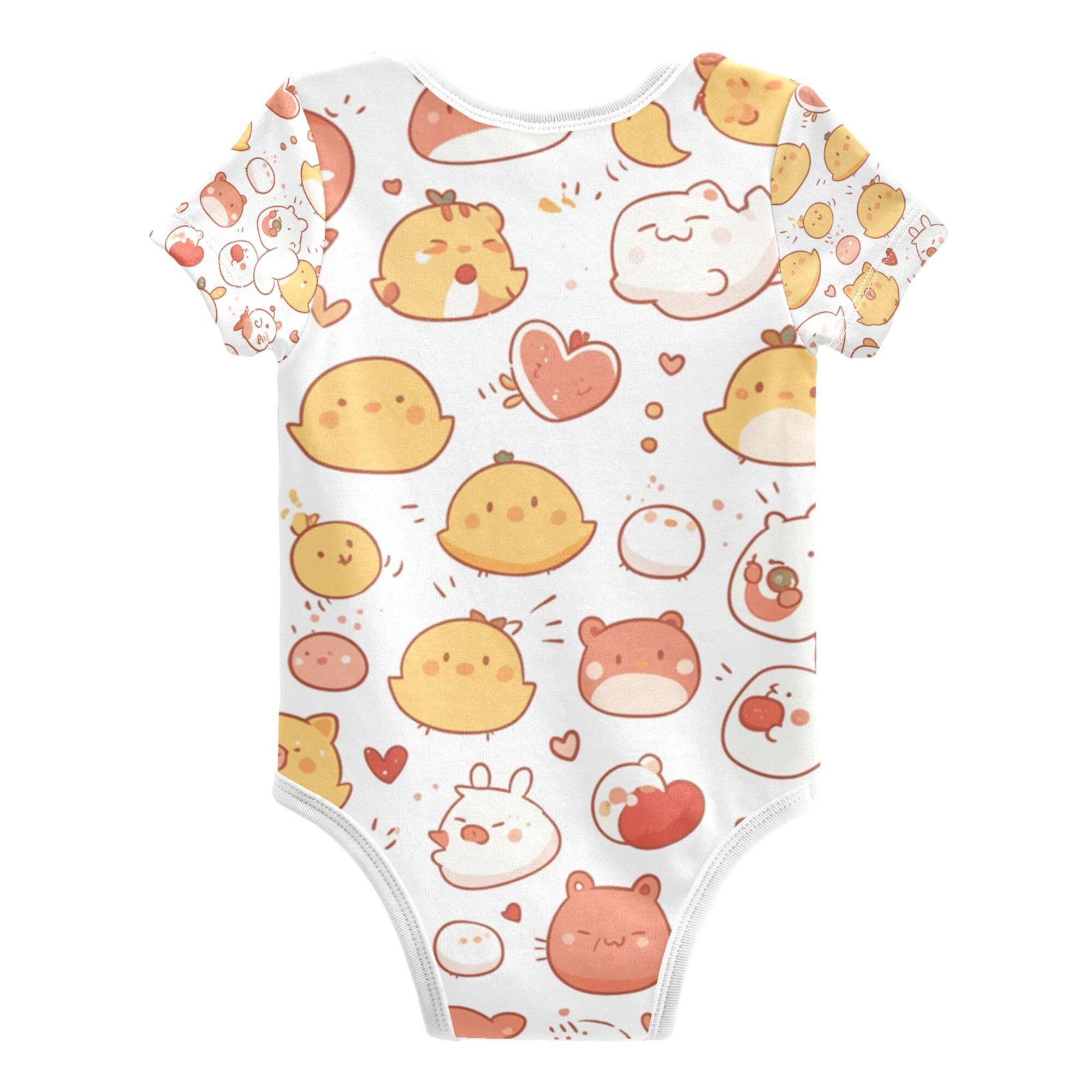 Cartoon Cute Animals Pudding Baby Boys Outfit Button Down Cotton Baby Girl Clothes for Month Boys Presents 24M