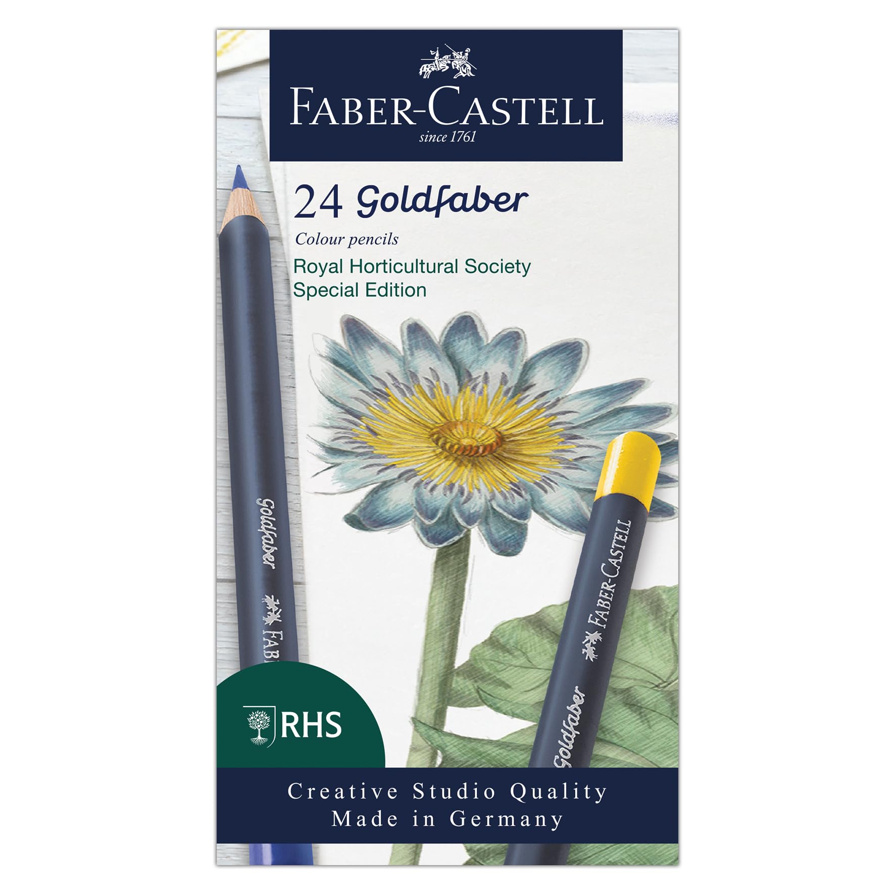 Faber-Castell Creative Studio Goldfaber Colour Pencil Set, RHS Special Edition, Set of 24 Pencils, Art, Craft, Drawing, Sketching, Home, School, University, Colouring