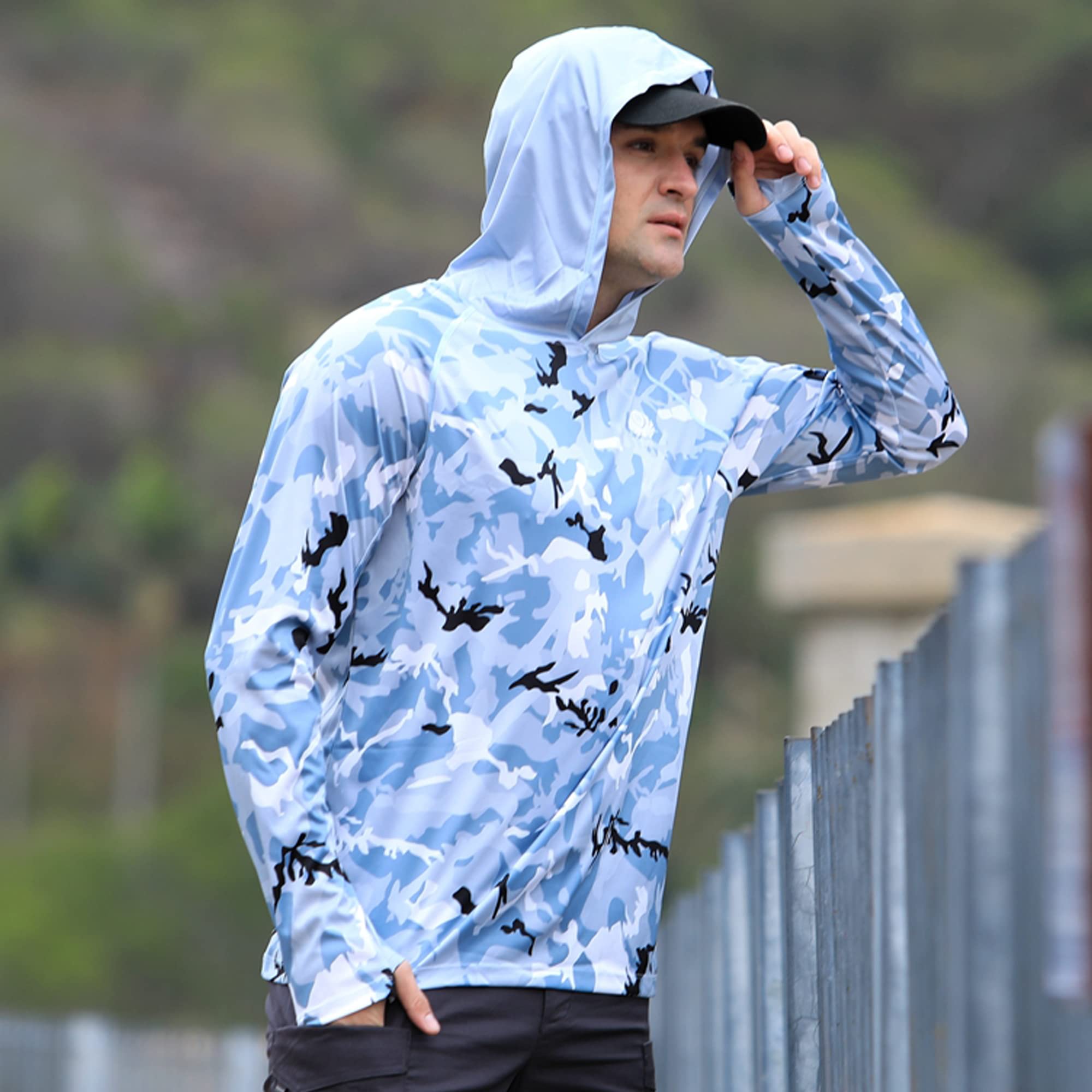 Herren UV Shirt Hoodie Camo