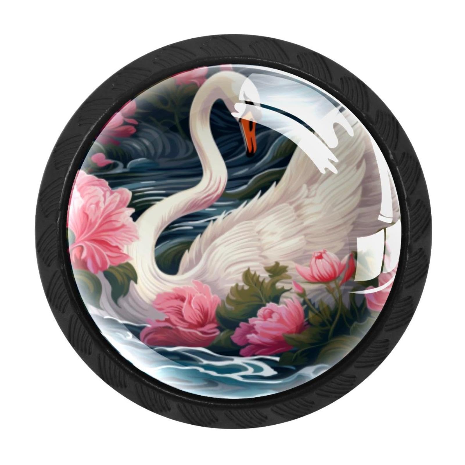 CHENZZZZ 4 Pieces Kitchen Cabinet Knobs Swan Drawer Knobs Dresser Knobs Drawer Pulls Door Knobs Dresser Drawer Handles Knobs for Dresser Drawers
