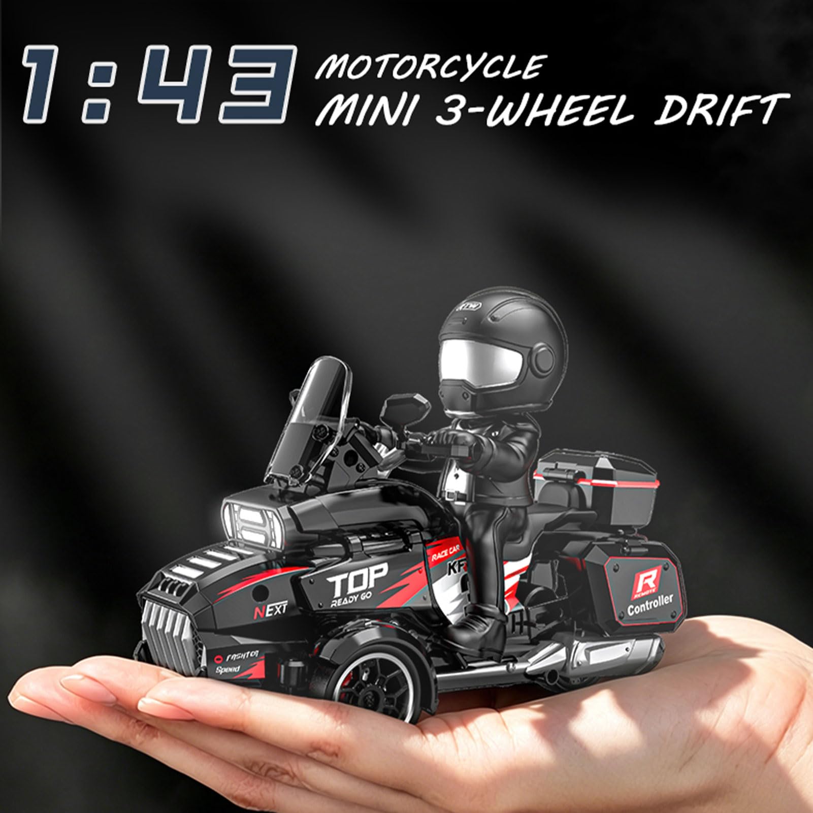 Goolsky Motocicleta de deriva teledirigida de 2,4 G en escala 1:43 (rojo)