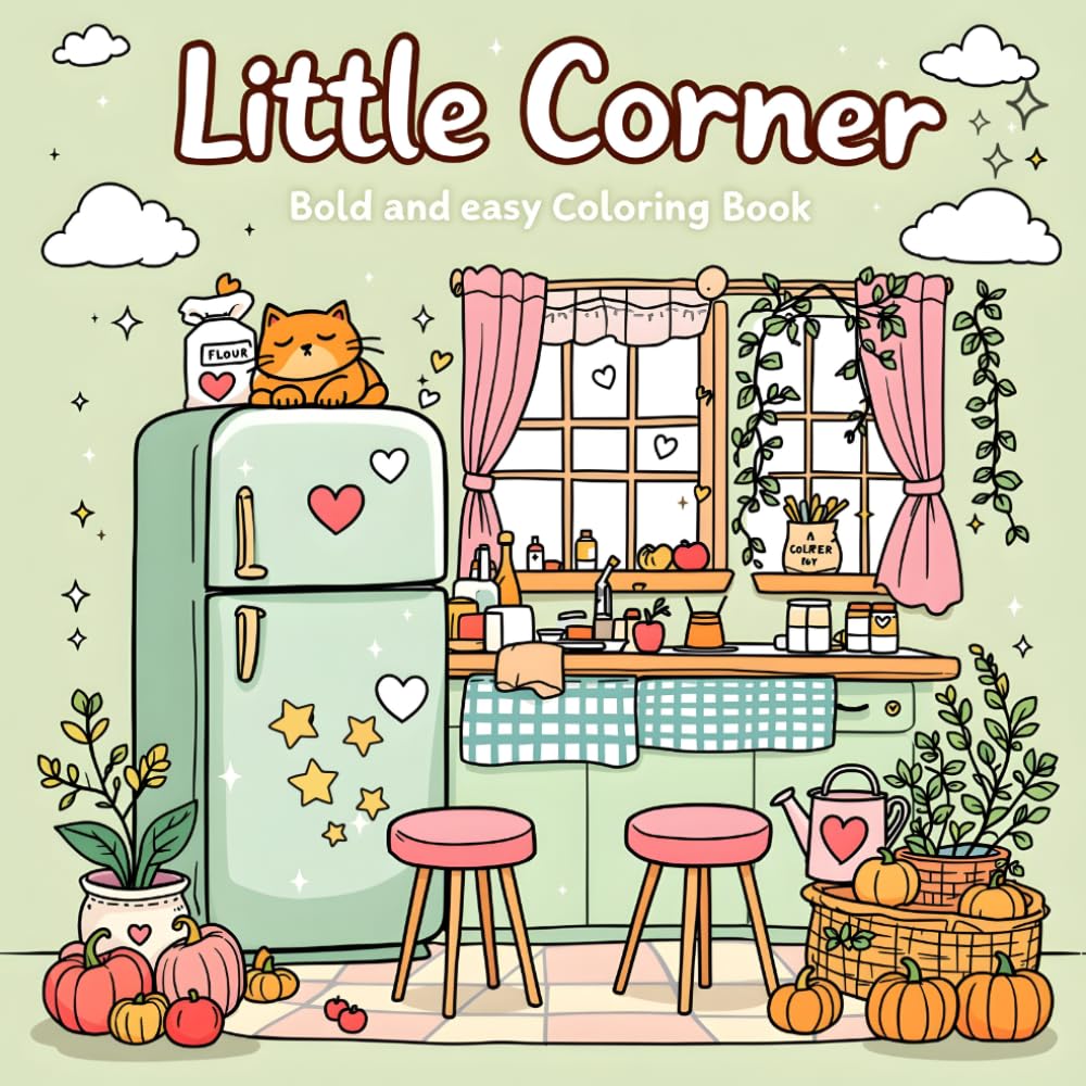 Cozy & Relaxing Coloring Book for Adults: 50 Simple and Cute Coloring Pages for Stress Relief and Relaxation