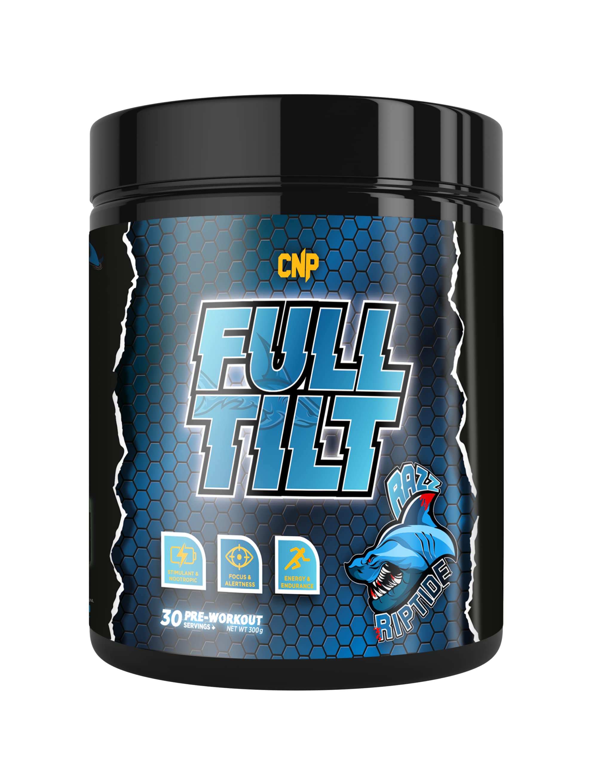 CNP Professional CNP Professional Full Tilt, Strong Pre-Workout, Stimulant & Nootropic for Energy & Focus, 30 Servings, 4 Exclusive Flavours (Razz Riptide)