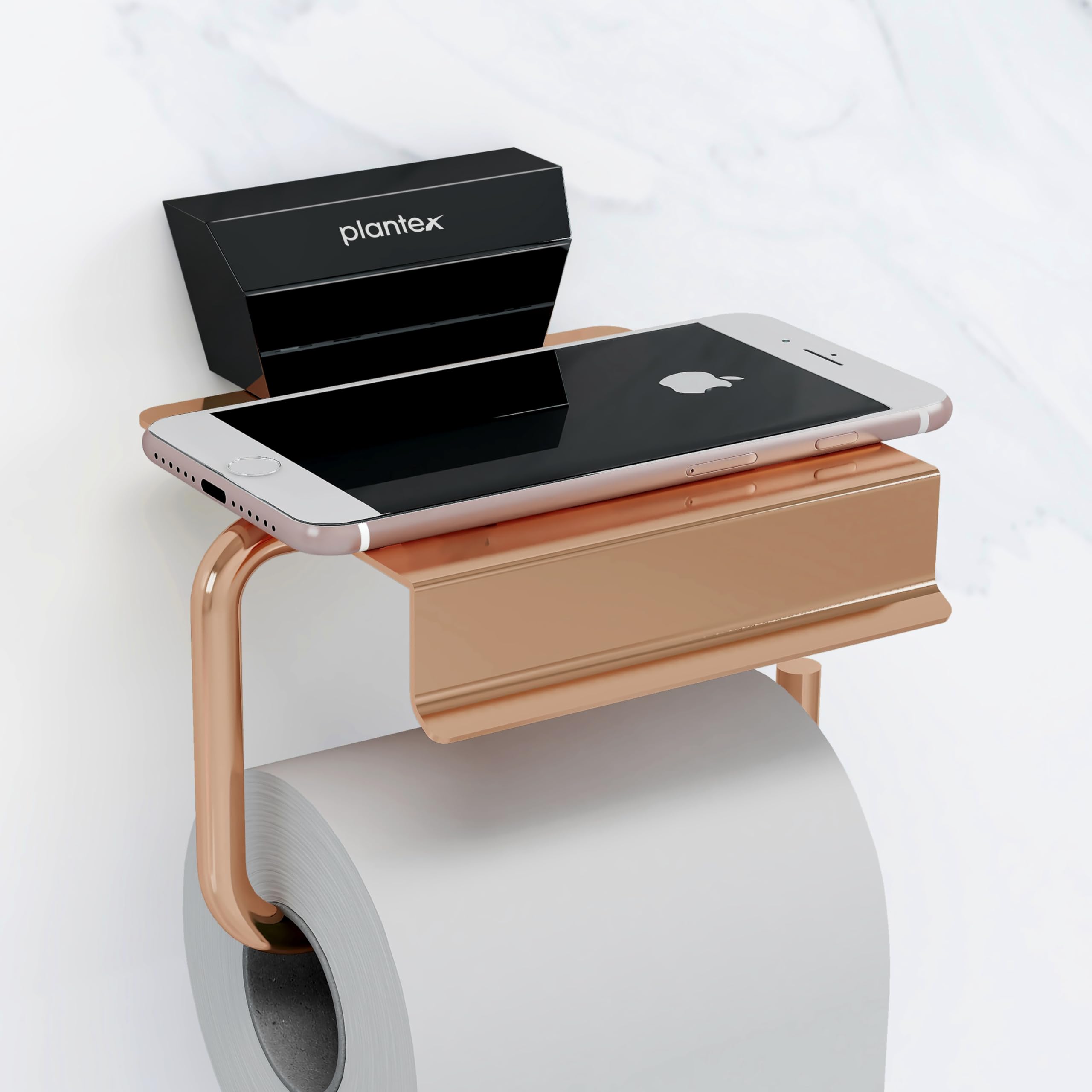 Plantex Brass and 304 Grade Stainless Steel Toilet Paper Roll Holder for Bathroom with Mobile Stand/Toilet Tissue Holder/Bathroom Accessories (Titan, Black & PVD Rose Gold) (B0CW93Z7PD) Amazon Price History, Amazon Price Tracker