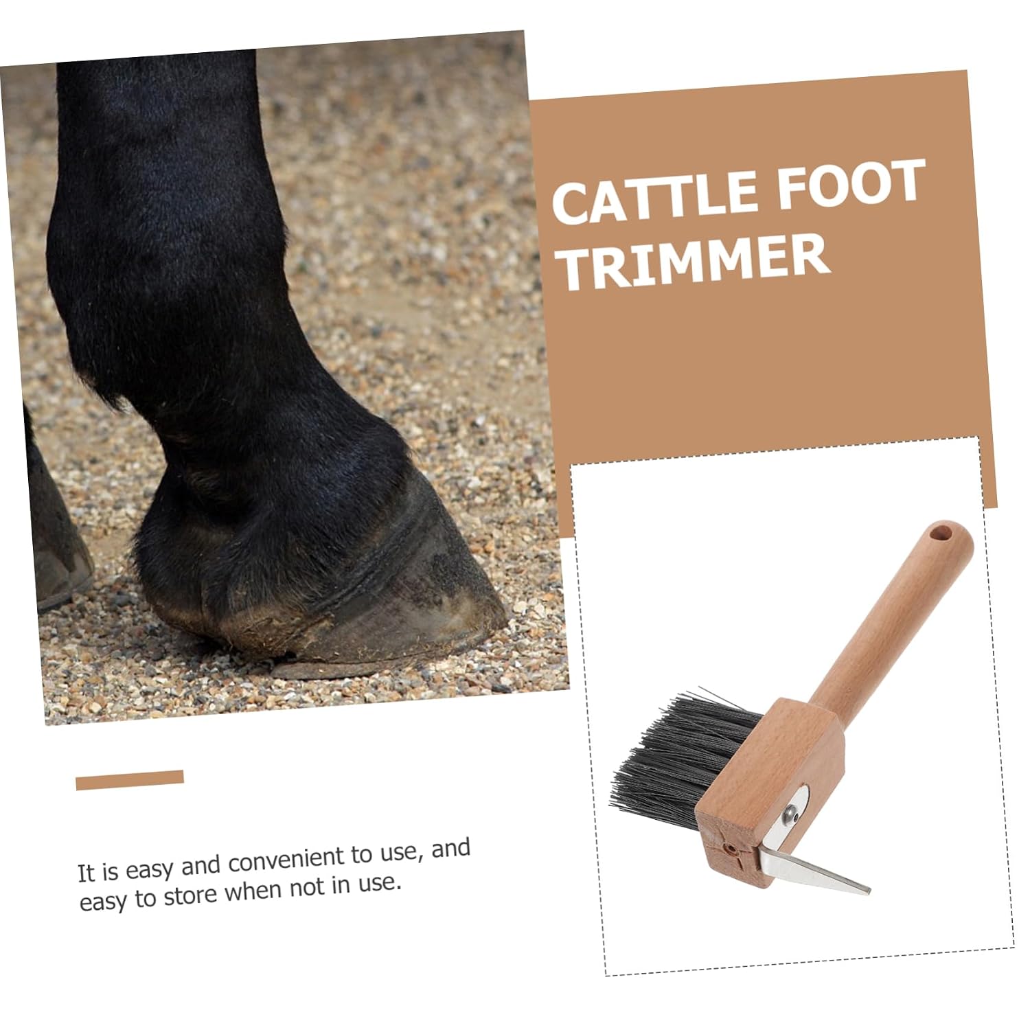 Generic Donkey Nail Trimmer Horse Hoof Trimmer Equine Grooming Brush Horseshoe Brush Hoof Care Kit