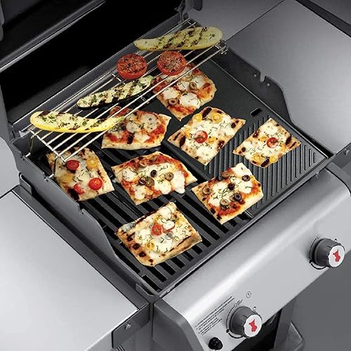 Miniatura 4 de Uniflasy 7637 - Rejillas de hierro fundido de 17.5 pulgadas para Weber Spirit E210 E220 S210 S220 con control frontal, placa de plancha reversible