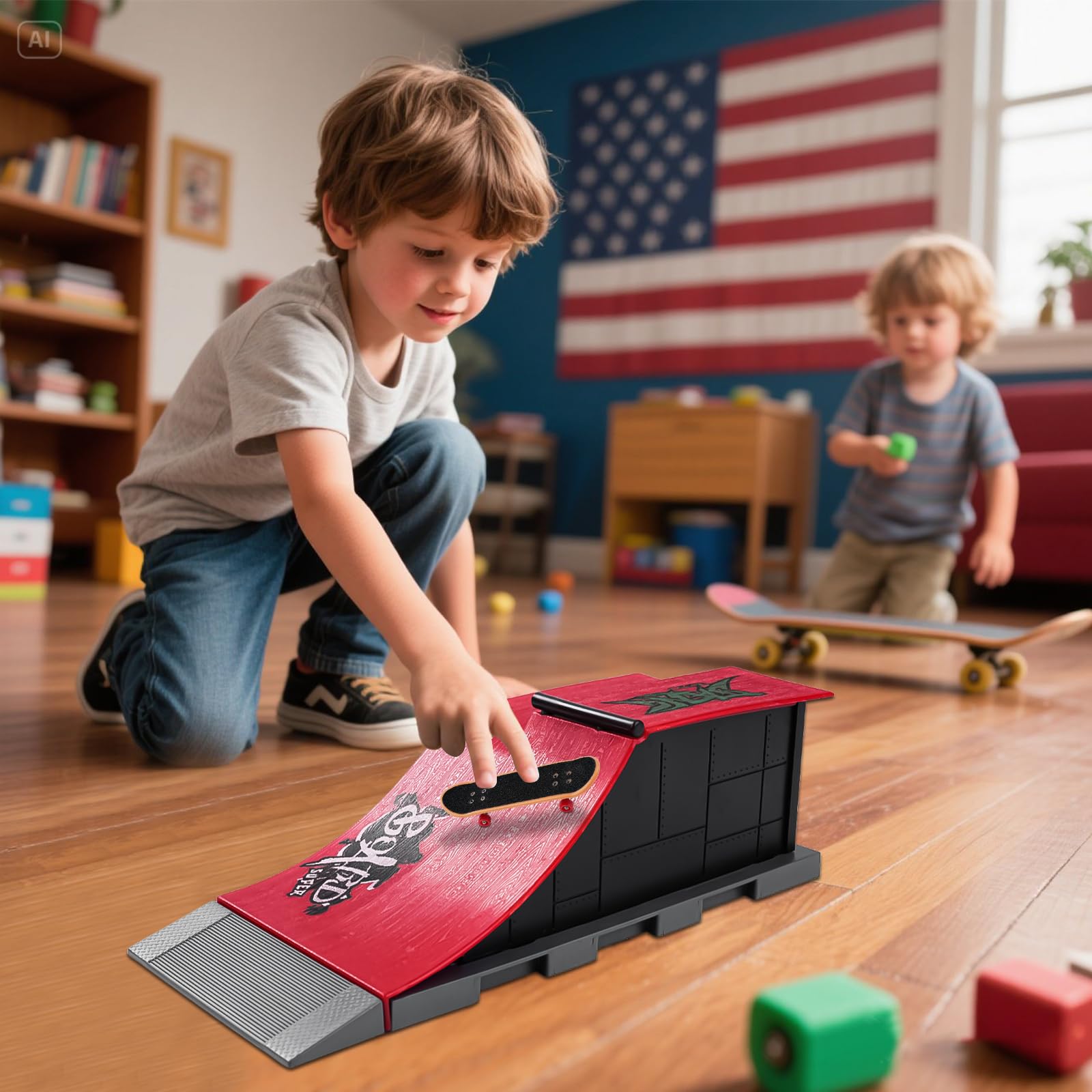 BuyWeek Kit Rampa per Skateboard per Dita Skateboard da Dito, Mini in ABS per Bambini Allenamento