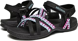MEGNYA Hiking Sandals for Women, Arch Support Comfortable Walking Sandals Hook Loop Strap, Sports Lightweight Slides, W34-...