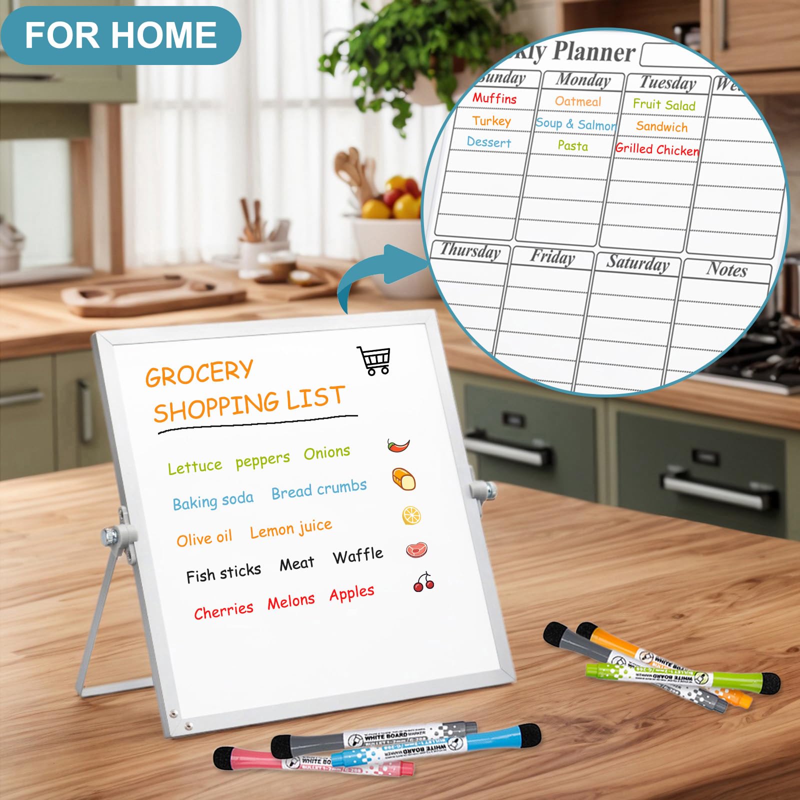 Magnetisch whiteboard klein, mini A3 whiteboard 40 x 30 cm Magnetisch bord voor aan de