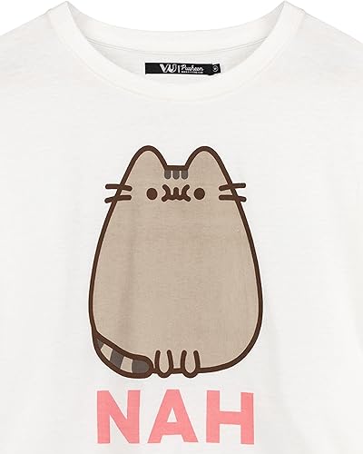 Miniatura 8 de Pusheen Pijama para mujer  Camiseta blanca de dibujos animados de gato Nah con pantalones largos  Mercancía de anime animal