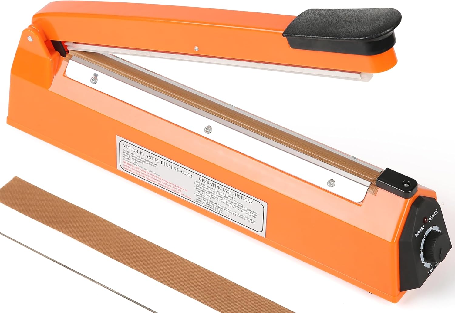 Yeler 12 Inch Impulse Heat Sealer Impulse Bag Sealer, Manual Poly Bag Heat Sealer