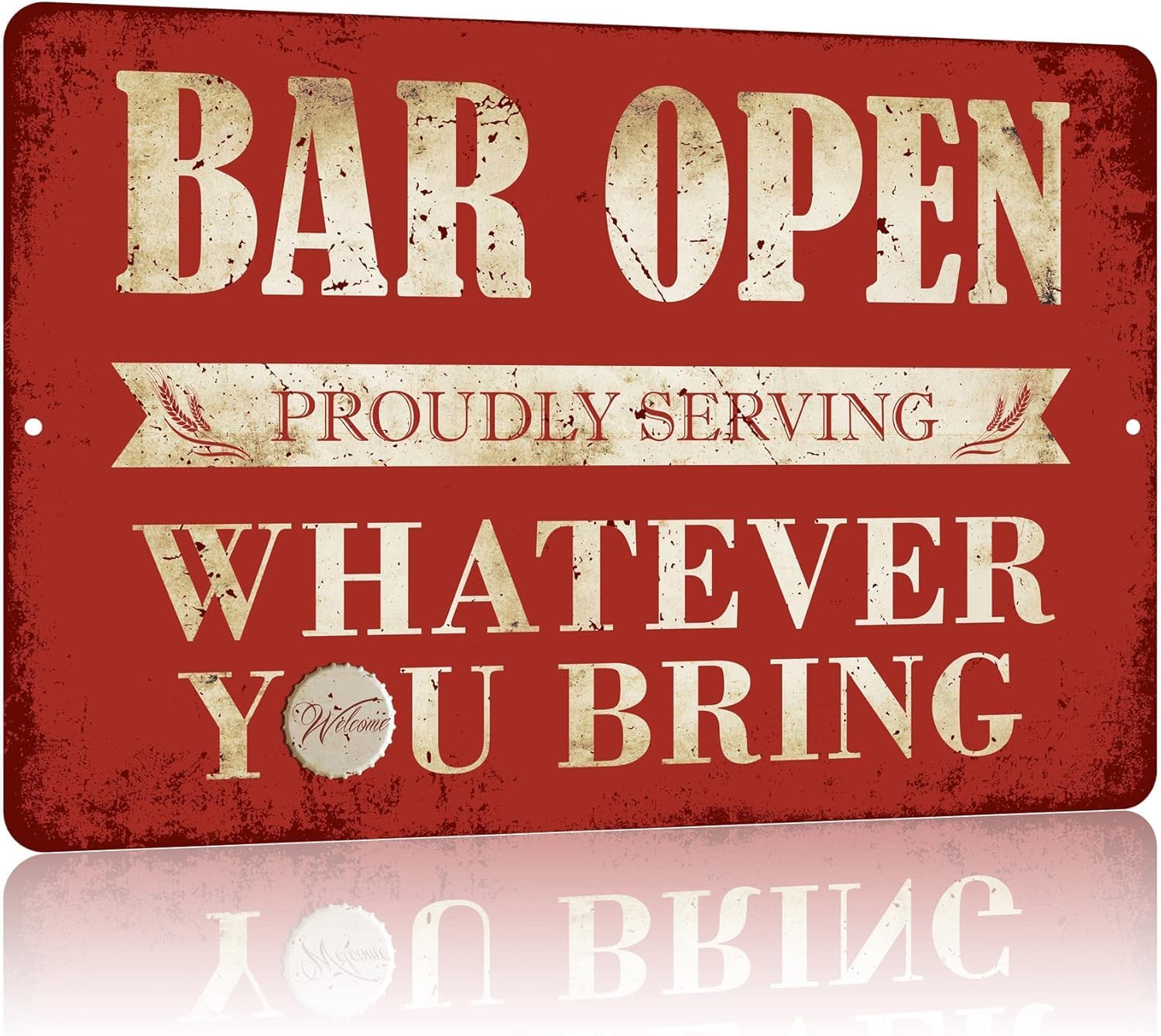 Proudly Serving Whatever You Bring Vintage Metal Tin Sign Posters Wall Art Aluminum Sign For Cafe Bar Garden Home Bathroom Decoration 16x12 inch