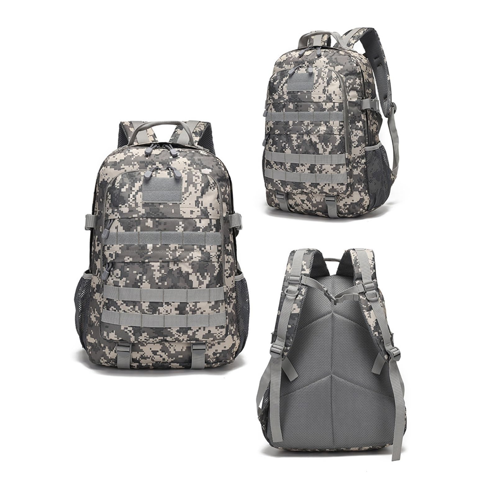 Taktyczny Plecak, Swobodny 35L Wodoodporny Oddychający Odporny Polowanie Trekking Wojskowy, Plecak Bug Out Bag Army 3 Days Pack Bags, Dla Mężczyzn Kobiet, Sport, Na Zewnątrz, Wycieczki(Gray Camouflage