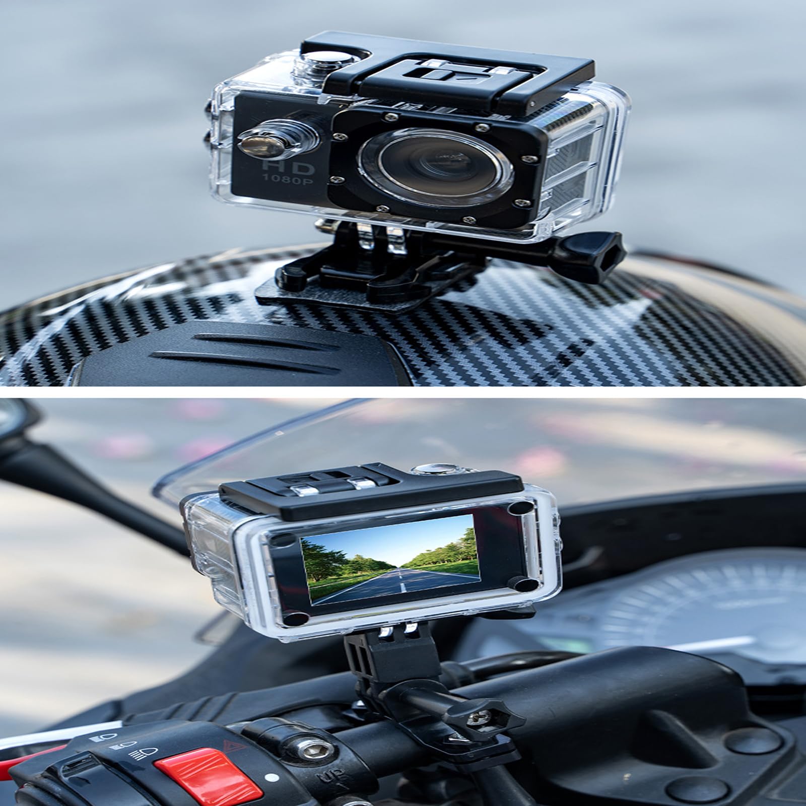 Telecamera per Casco Moto per GSB G361 Dual Lens 2020-2025, Dash Cam Moto con Registrazione in Loop, Fotocamera Sportiva Registratore Casco per Sicurezza e Viaggi