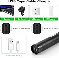 Vista 3 de Puntero Láser Verde de Alta Potencia Pluma - Haz Láser Recargable de Largo Alcance, Puerto de Carga USB para Senderismo, Presentaciones y Uso al