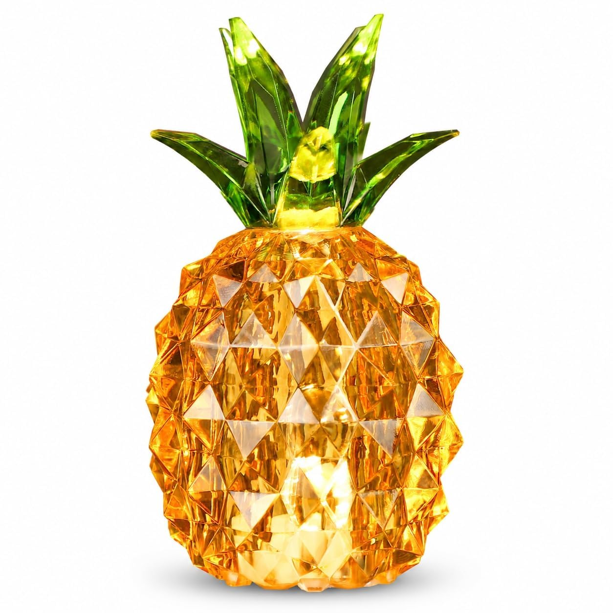 NOXINDA Amber Pineapple Night Light - Warm LED Pineapple Lamp, Battery Operated Mood Light for Bedroom, Bedside Table Lamp for Home Decor