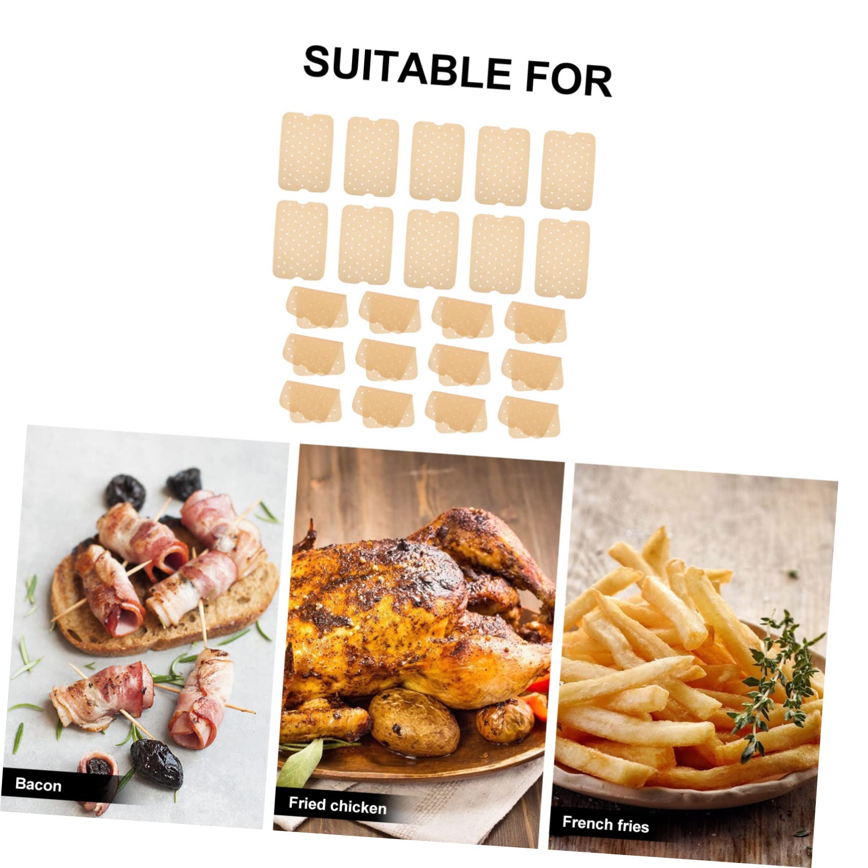 200 Hojas Funda Perforado para Freidora de Aire Antiadherente Resistente al Aceite para Cocción Saludable y Limpieza