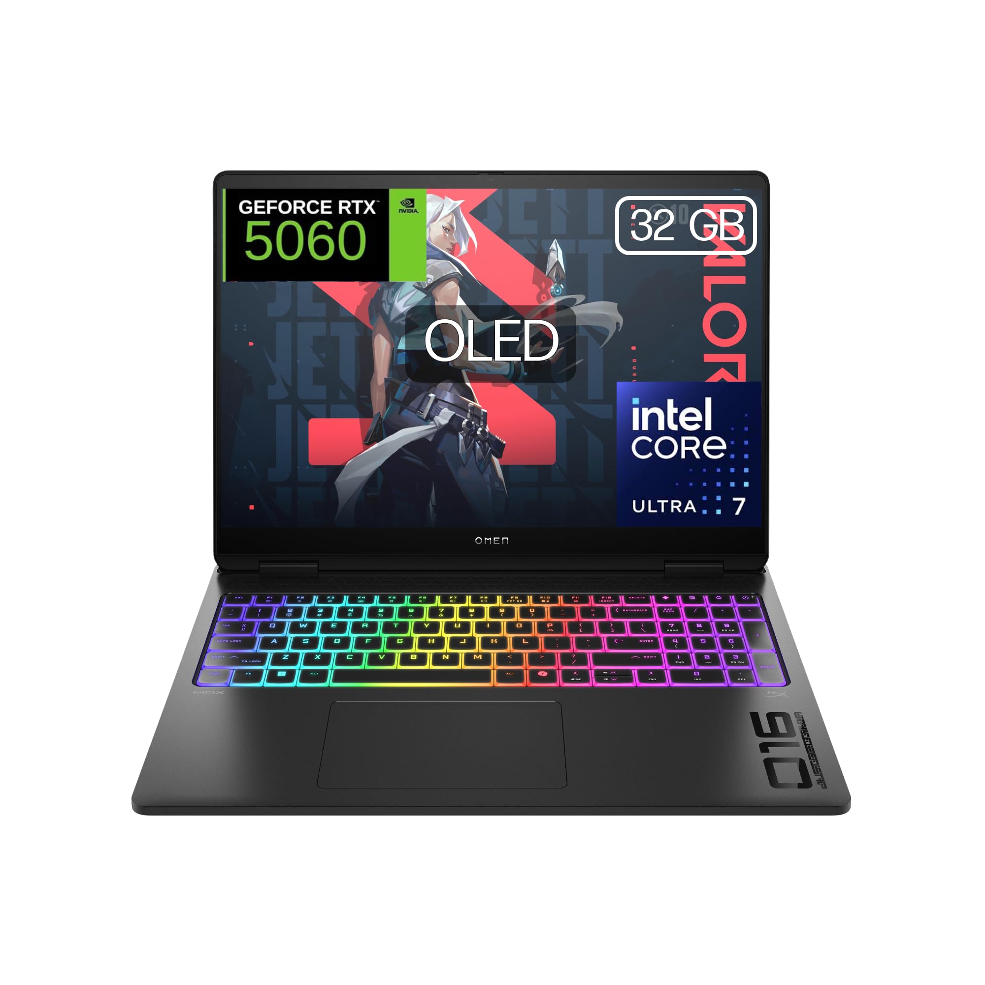 HP OMEN MAX - Ordenador Portátil Gaming de 16" OLED 240Hz (Ultra 7-255HX, 32GB RAM, 1 TB, NVIDIA GeForce RTX 5060 8GB, FreeDos) Negro - Teclado QWERTY Español