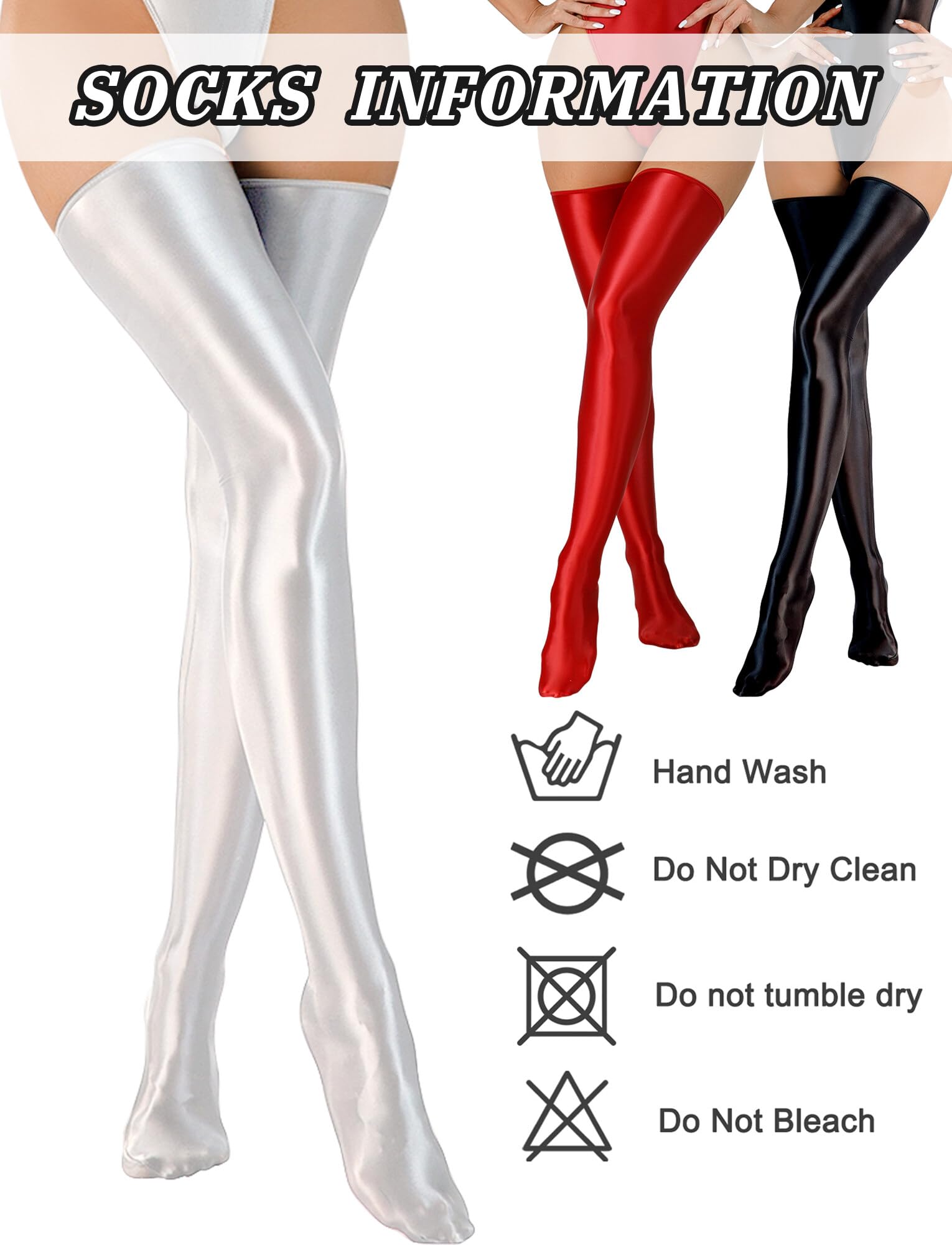 FEOYA Damen Strumpfhose, blickdicht, ölglänzend, oberschenkelhoch, Seidenstrumpfhose, Strumpfhose, Strumpfhose, für Party, Club