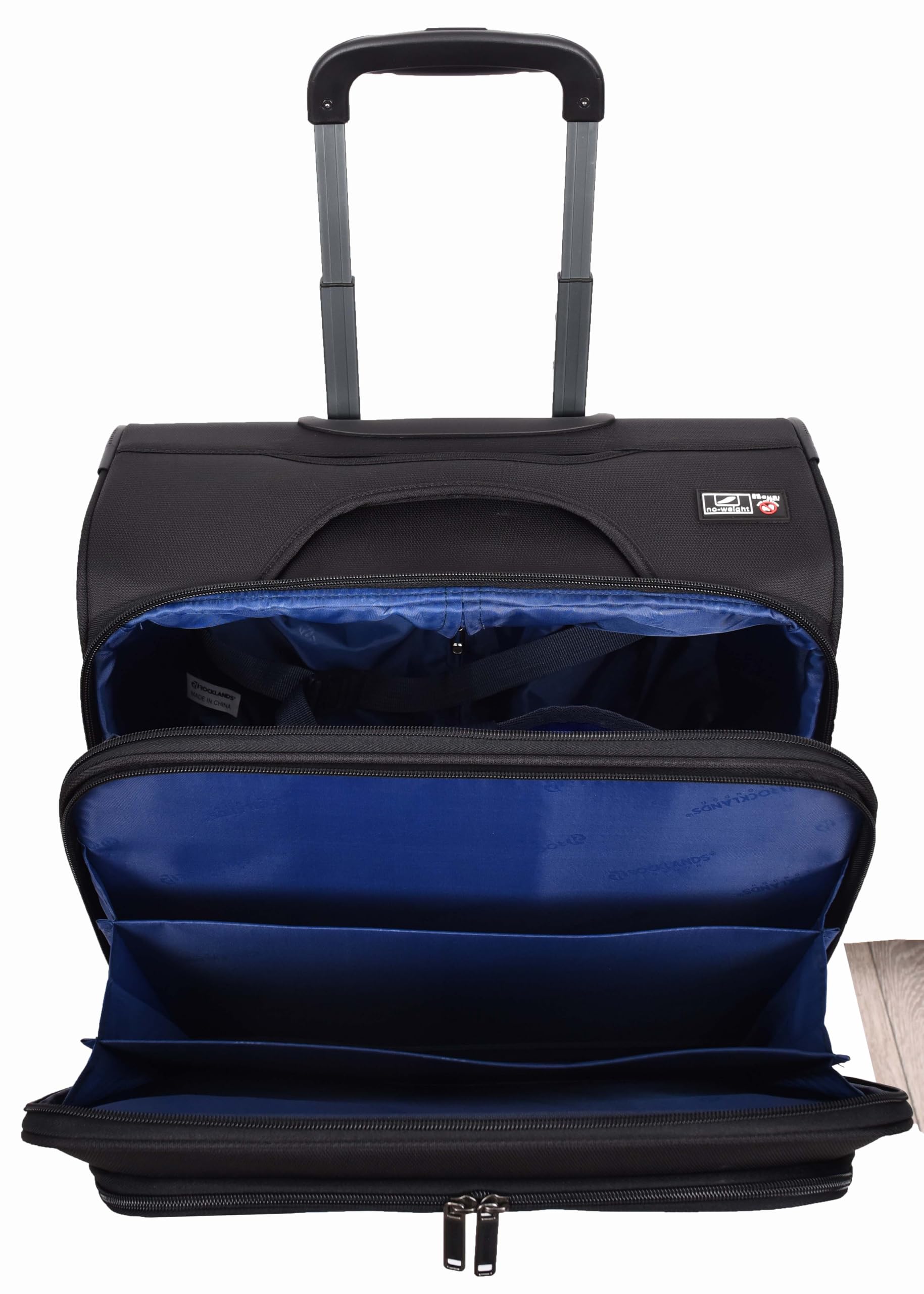 House Of Leather - Maletín de viaje para piloto, organizador de negocios, trolley de oficina, bolsa de cabina, 4 ruedas, Black, Cabin