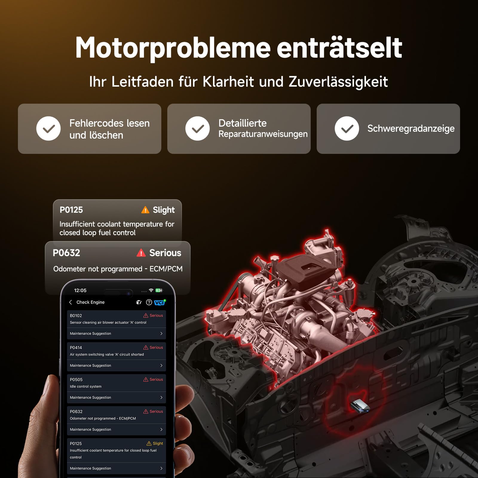 TOPDON Carpal-A OBD2 Diagnosegerät für Alle Fahrzeuge, Bluetooth obdii Diagnosewerkzeug All System, 6 Dienste Zurücksetzen, AutoVIN, Smog-Check, Reparatur-Leitfaden, Motor-Inspektion